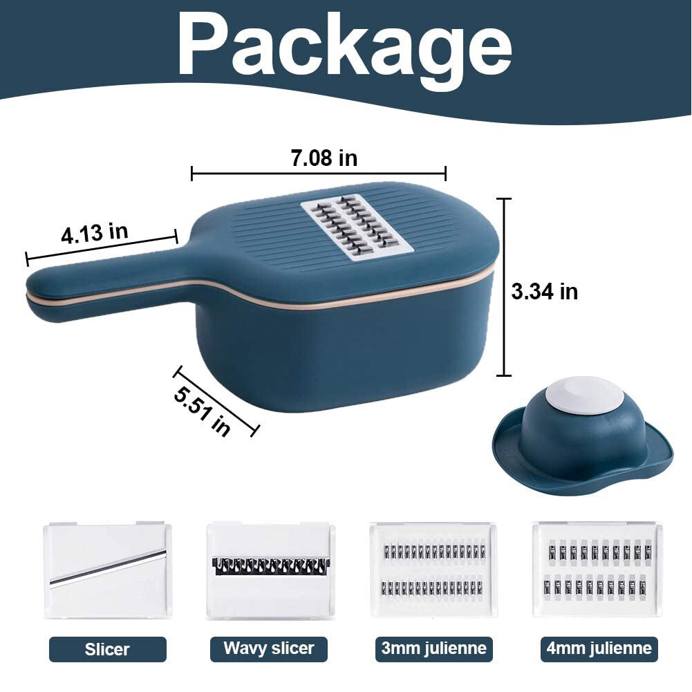 Mandoline Slicer Vegetable Chopper Multi-purpose Veggie Cutter Julienne Grater with Drain Basket for Cabbage Fruit Salad