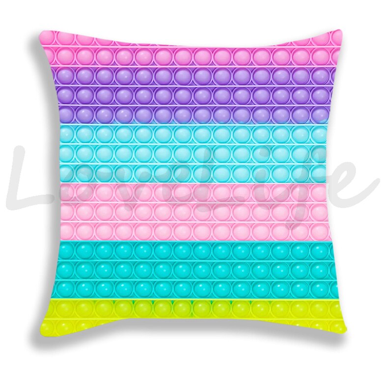 Pop Het Afdrukken Kussensloop Regenboog Kleur Leuke Kussenhoezen Sofa Stoel Bed Kussensloop Huis Decoratieve Kussensloop 45Cm * 45Cm: 12