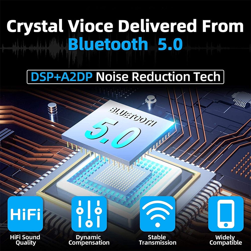 JINSERTA Bluetooth 5.0 FM transmitter MP3 player Lossless TF music Play QC3.0 fast charge External Microphone Support Siri