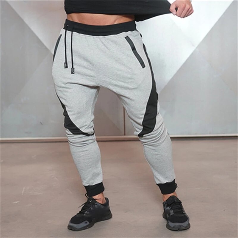 Men Cotton Fitness Trackpants Running Pants Jogging Men Quick Dry Patch Gym Sweatpants 233