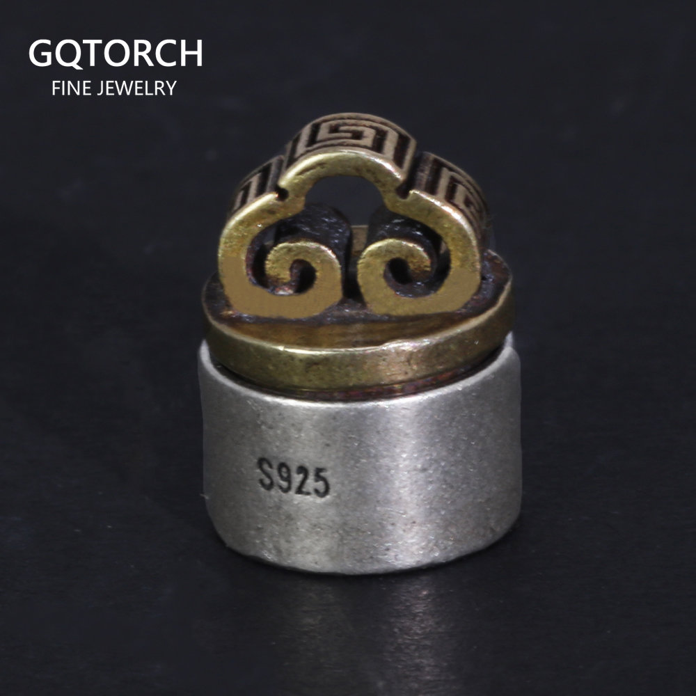 925 stempelanheng i sterlingsølv for menn og kvinner, velsignelse av lykke, retro matt, åpningsbar eske, smykker