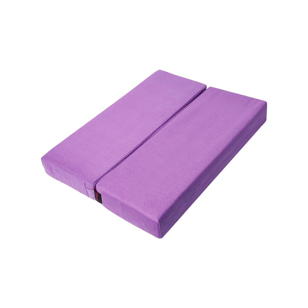 Folding Yoga Bolster for Yin Yoga Rectangular Kapok Filling Washable Cover Organic Cotton Cushion for Restorative Yoga Tube Pill: Purple