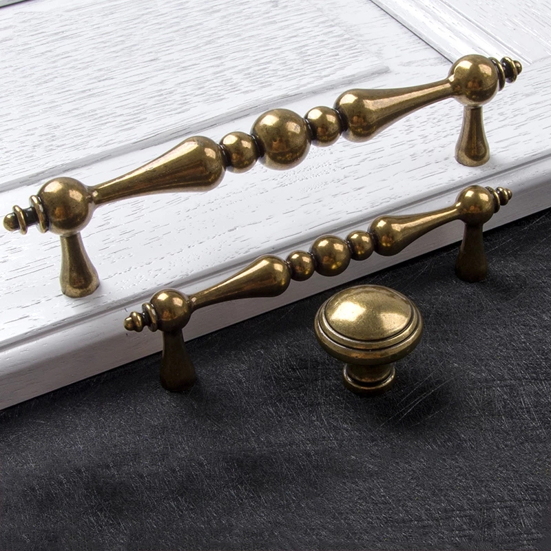Poignée de traction pour armoire de cuisine, 3.75 "5", boutons pour commode, couleur Antique, Bronze, or, argent, Chrome, noir, solide: Knob / Antique Gold