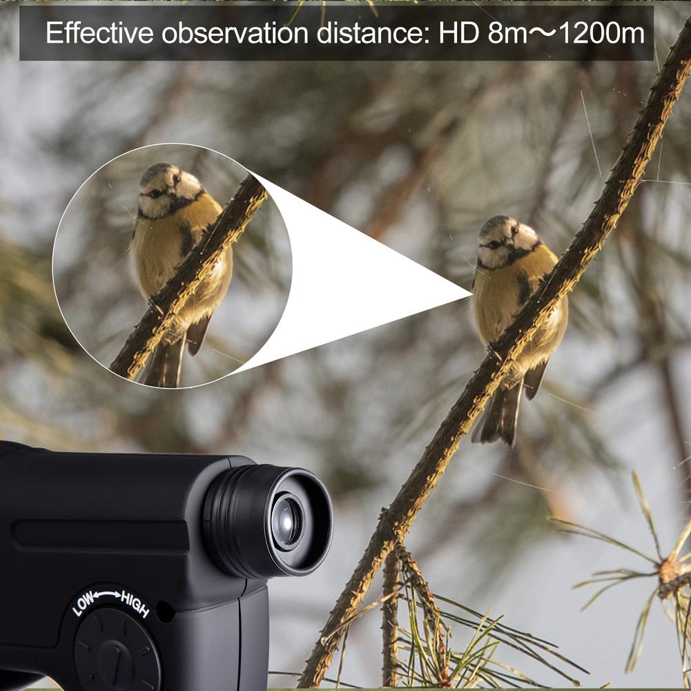 Telescopio de enfoque parabólico 8X 21, telescopio Monocular con micrófono direccional para Ornitología, para escuchar aves al aire libre