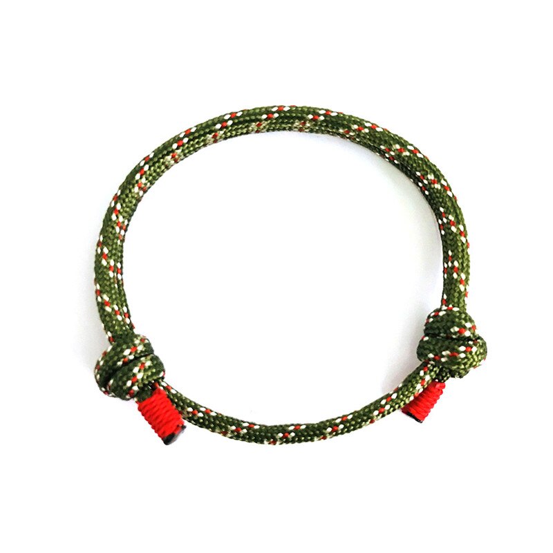 Tobillera para verano para hombres y mujeres, pulsera deportiva de supervivencia de cuerda de , trenzada, colorida, con envoltura de la suerte: Colorful-Green