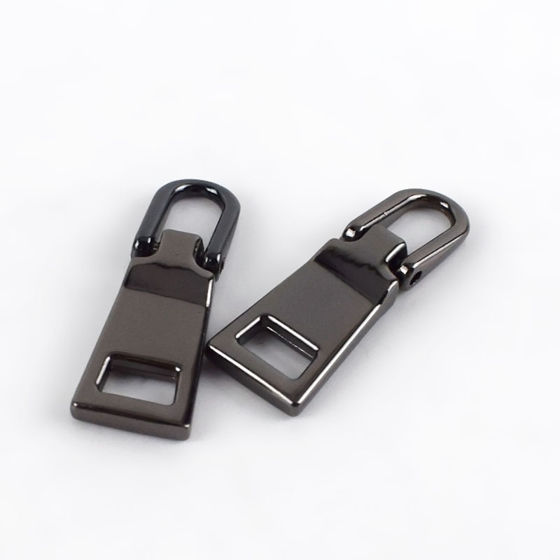 Meetee 10Pcs 9X28Mm 3 # Metalen Rits Trekkers Ritsen Pull Tab Zip Reparatie Kits Diy Kleermaker gereedschap Naaien Hardware Accessoires: GunBlack