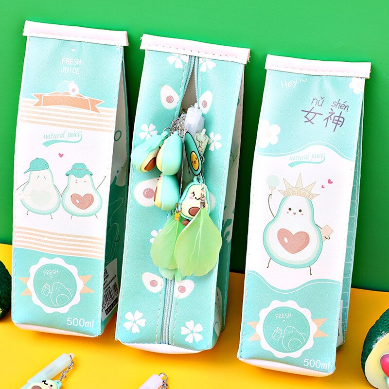 1 Pcs Avocado Serie Draagbare Potlood Tas Melk Doos Briefpapier Organizer Tas School Aanbod Studentenprijs