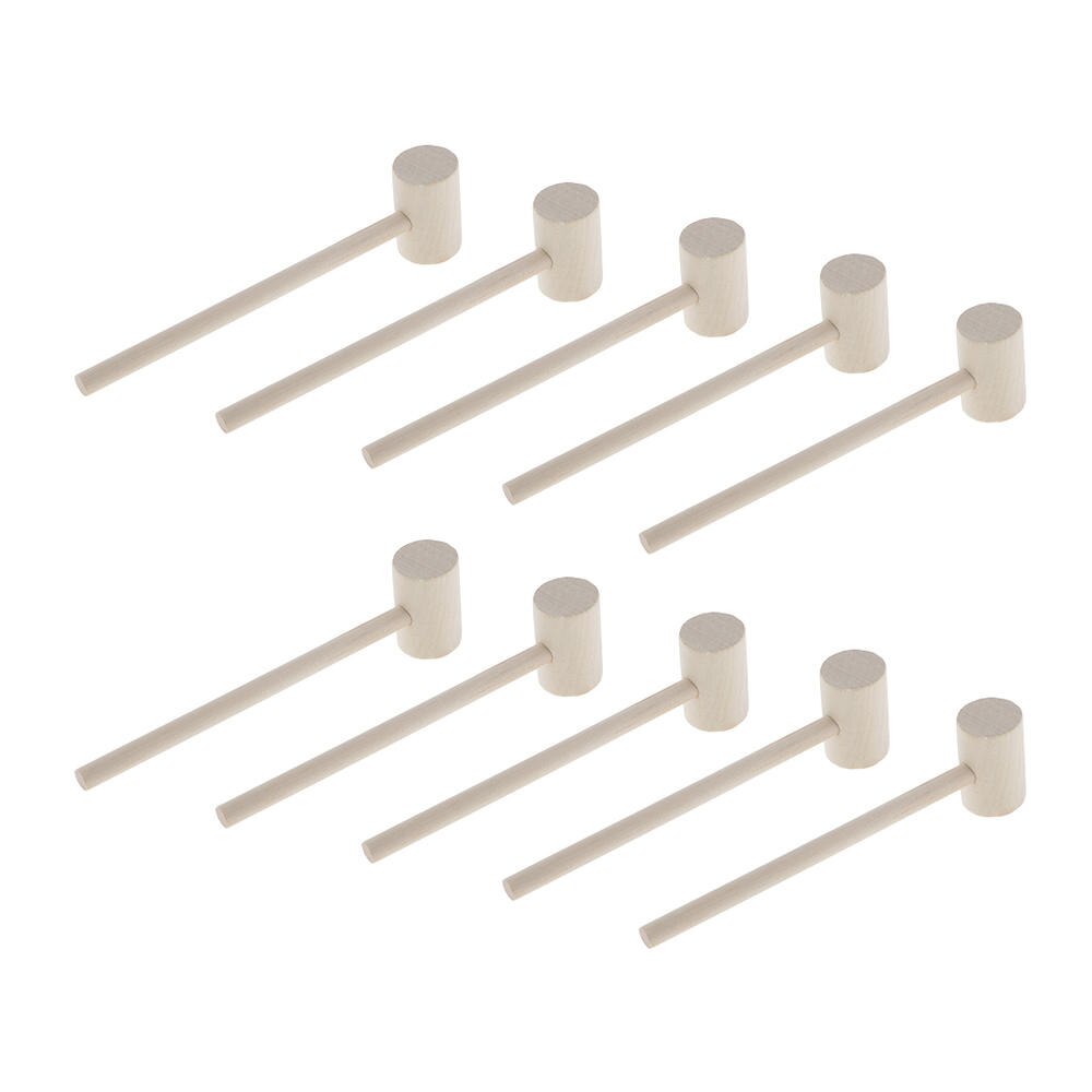 Maillets en bois pour crabe, fruits de mer, fruits de mer, coquille, crabe, solide, naturel, marteau pour outil de craquelage, 10 pièces