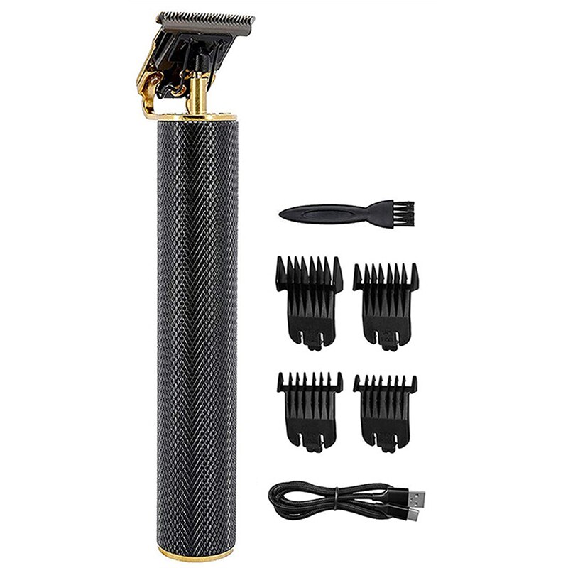 All-metal Barber Hair Clipper Electric Hair Trimmer Men Cordless Haircut Beard Shaver Magic Machine Rechargeable: black