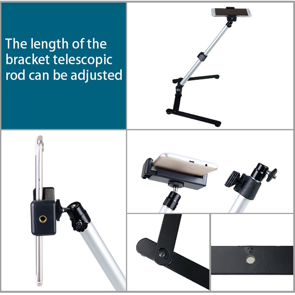Adjustable Photography Table Top Stand Tripod Set Mini Monopod+Phone Clip Fill-In Light Bluetooth Control Phone Tripod