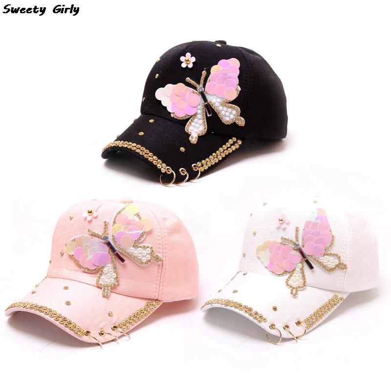 Casquette de Baseball avec trois anneaux en métal pour femme, chapeau de soleil, plein air, été