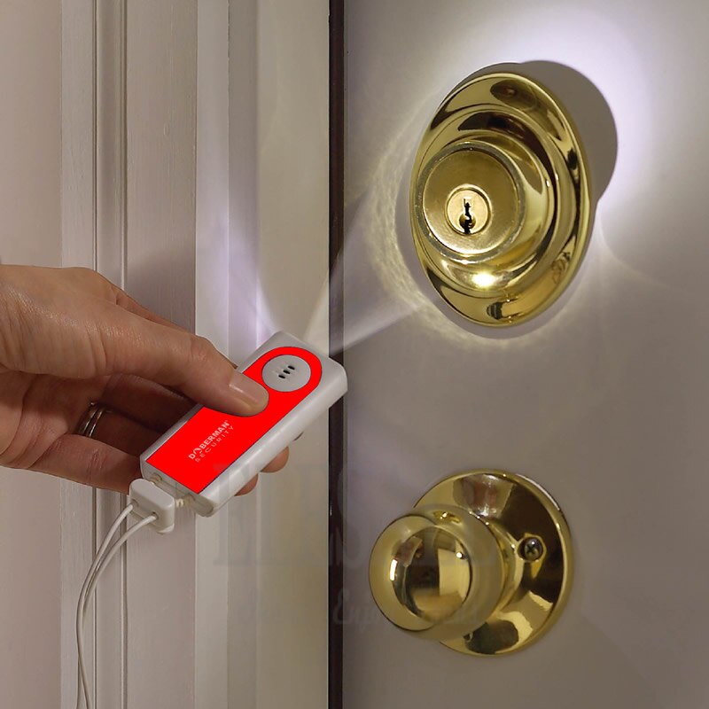 2Pcs/Pack Portable Travel Door Alarm Entry Defense Intruder Alarm 100dB Flashlight For Home Office Apartment Hotel Security