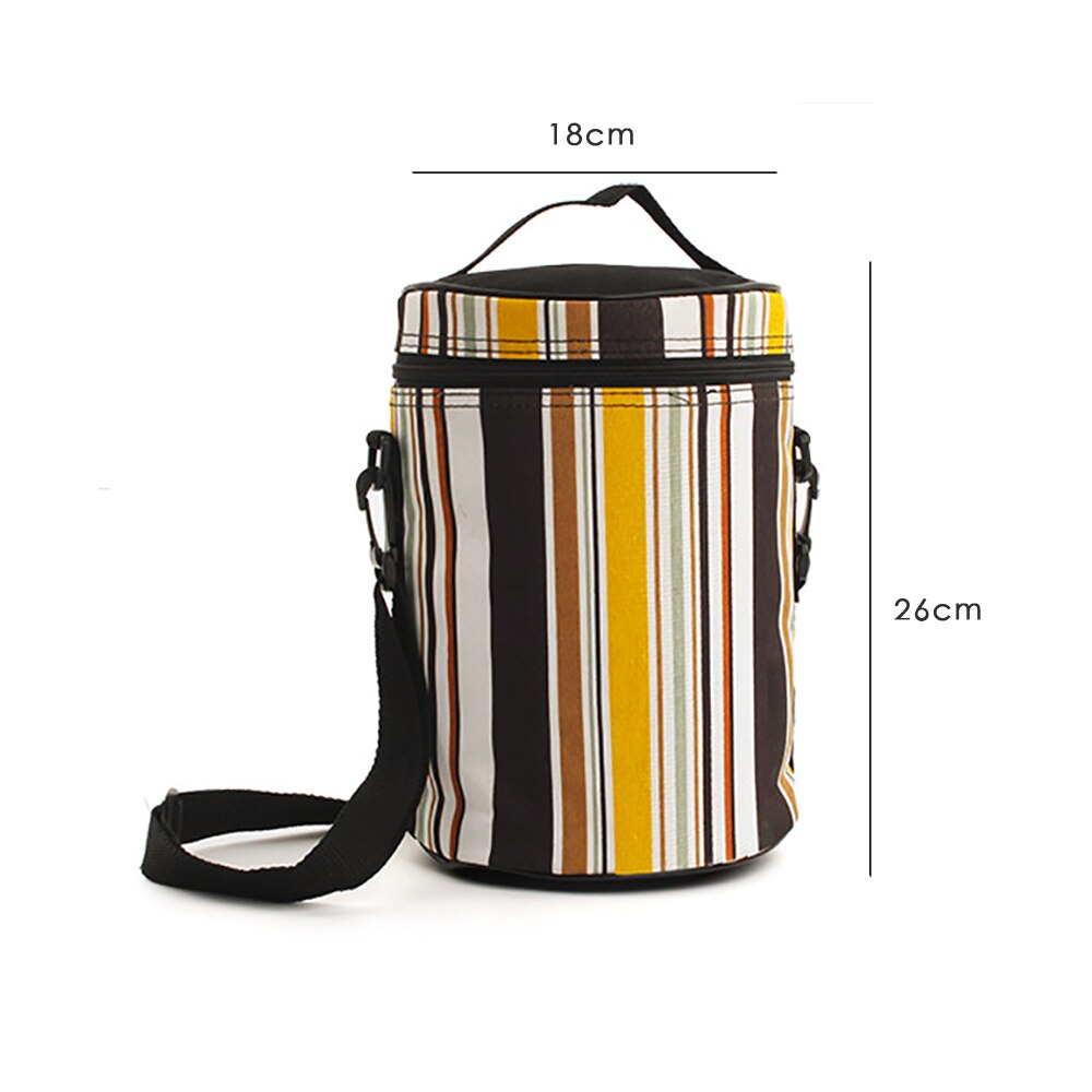 Round Picnic Cooler Bag Insulated Lunch Bag for Men and Women Adjustable Shoulder Strap, Insulated Lunch Bag for School/Picnic