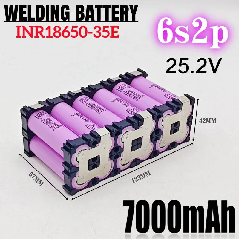 3S2P 4S2P 5S2P 6S2P 18650 35E 7000mAh 7.4V 12.6V 14.8V 18V 25.2V do akumulatorów wkrętakowych Weld 18650 Battery Pack