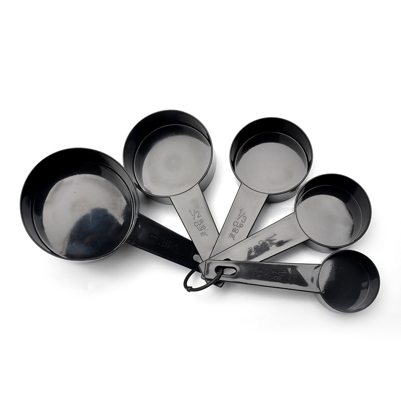 Cuchara medidora de cocina, cucharada de café, cucharada de azúcar con mango de silicona, tazas medidoras de harina para hornear, utensilios de cocina, 5/10 Uds.: 5pcs L