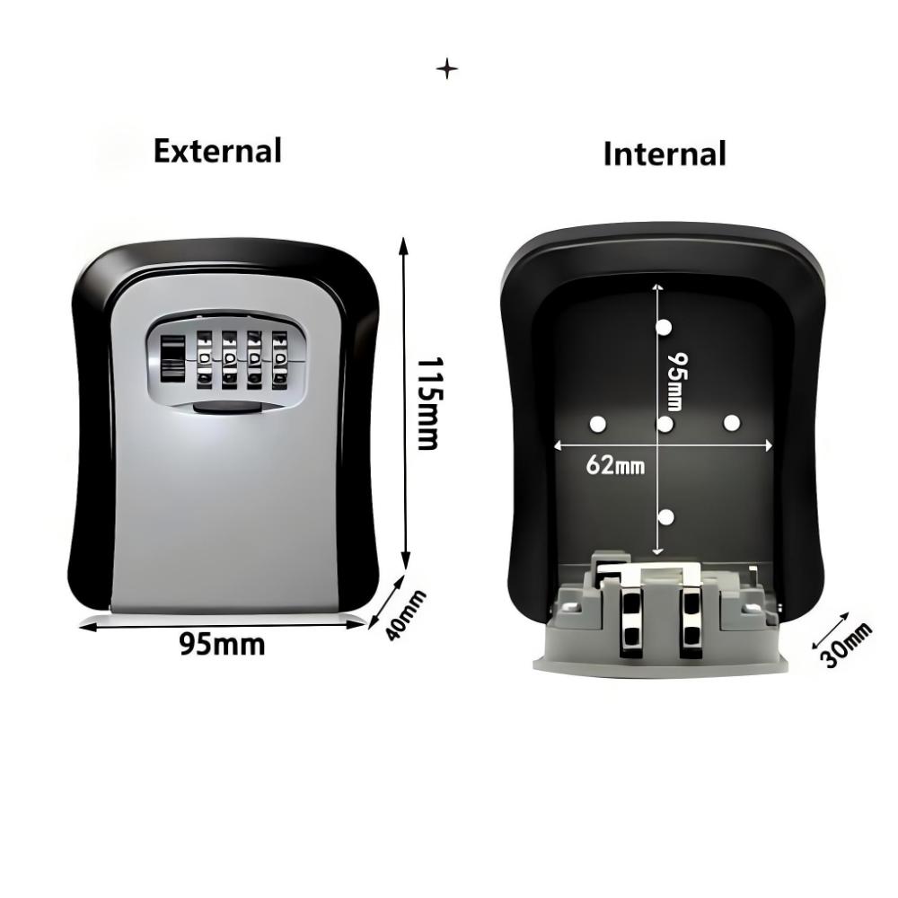 Wall Mount Key Lock Box, 4 Digit Senha Código, Segurança Lock, Nenhuma chave para Home Office, Secret Storage Box Organizer
