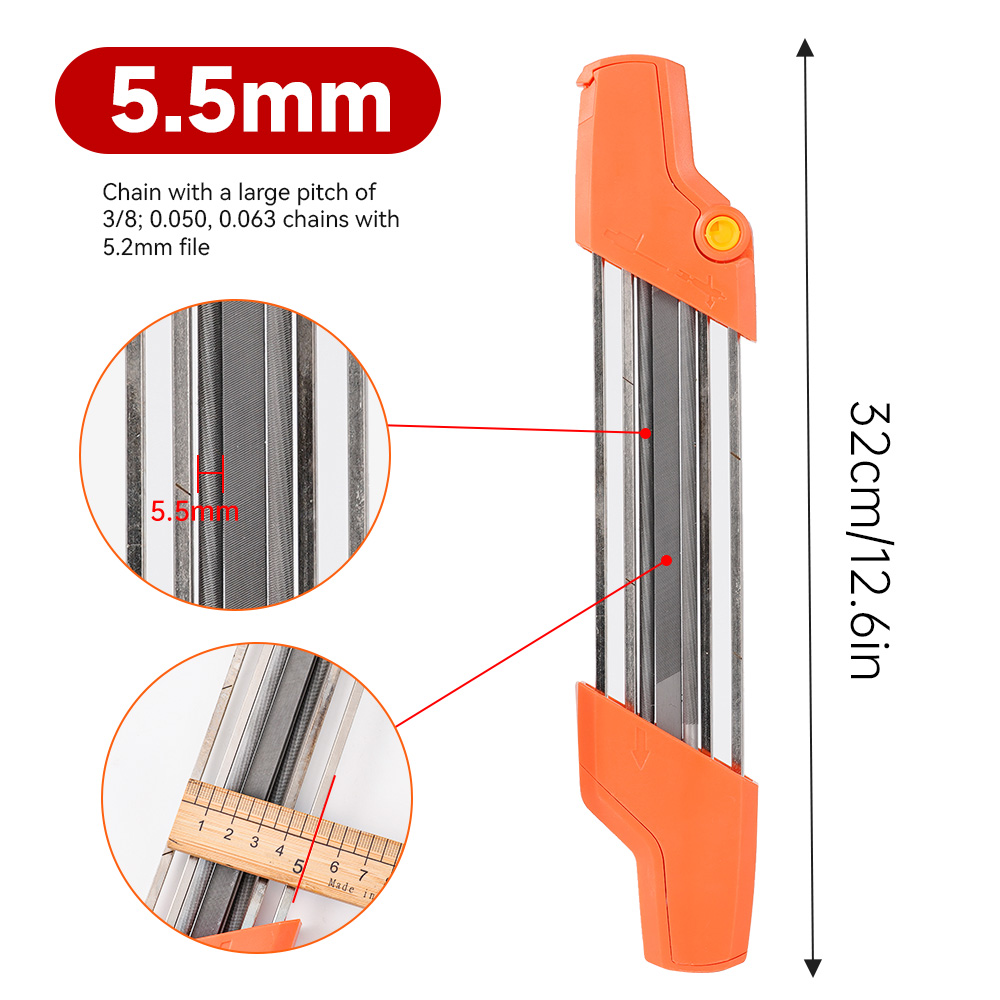 2 In 1 Easy File Chainsaw Chain Sharpener 3/8 P 4.0mm Saw Teeth Set Fast Sharpening With 2pcs 5/32 Inch Files Chain Sharpener: green