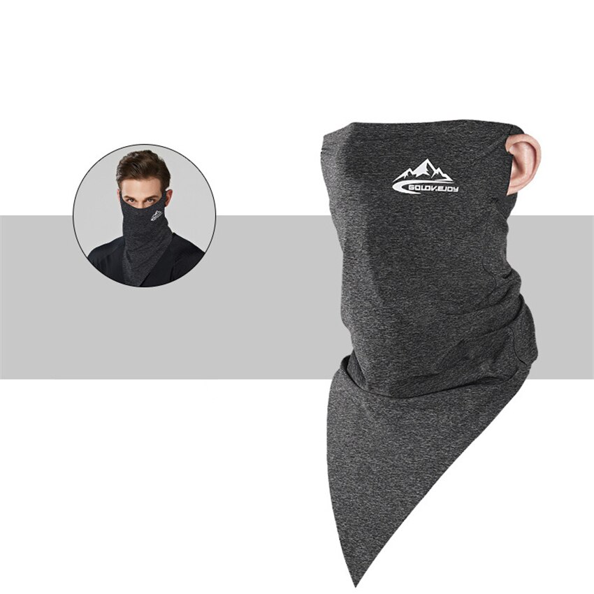 Summer Men Scarf Ice Silk Anti-sweat Headwear Outdoor Cool Sun-proof Face Mask Elastic Wind-proof Anti-UV Bandana Fast: Dark Gray Scarf