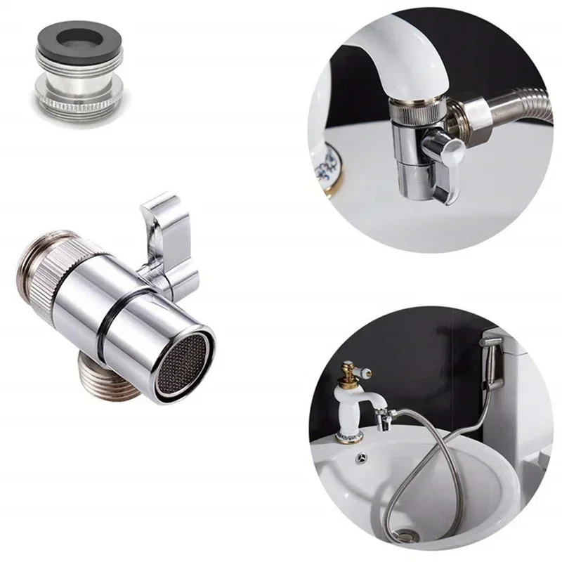 Universal Faucet Switch Adapter Kitchen Sink Splitter Diverter Valve Water Tap Connector For Toilet Bidet Shower Bathroom