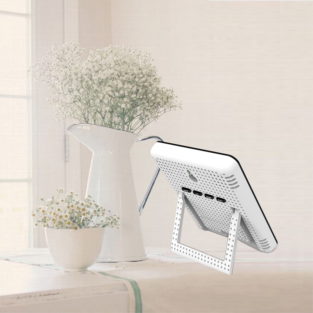 Digital Indoor Thermometer and Hygrometer with Desk Clock Temperature Sensor & Humidity Meter for Home Office Multifunction