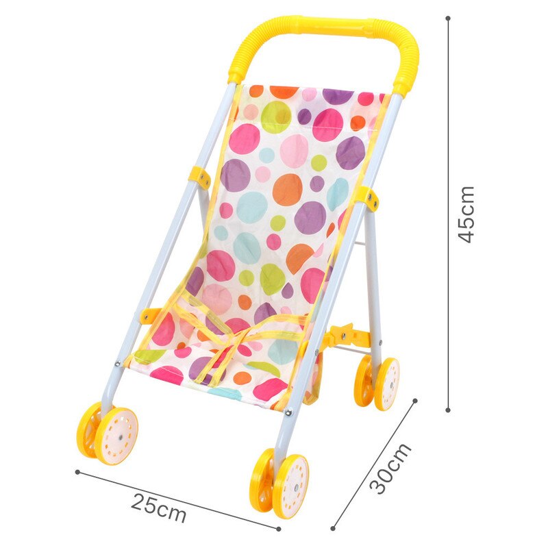 Poussette pour bébé, landau, jouet pour poupée de simulation, accessoire pour filles, maison de jeu: Noir