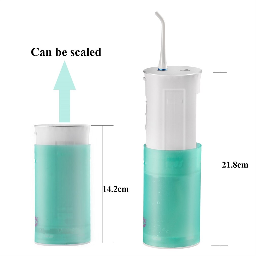 Portable Comfortable Water Flosser Battery Operated with Collapsible Oral Electric Irrigator for Travel