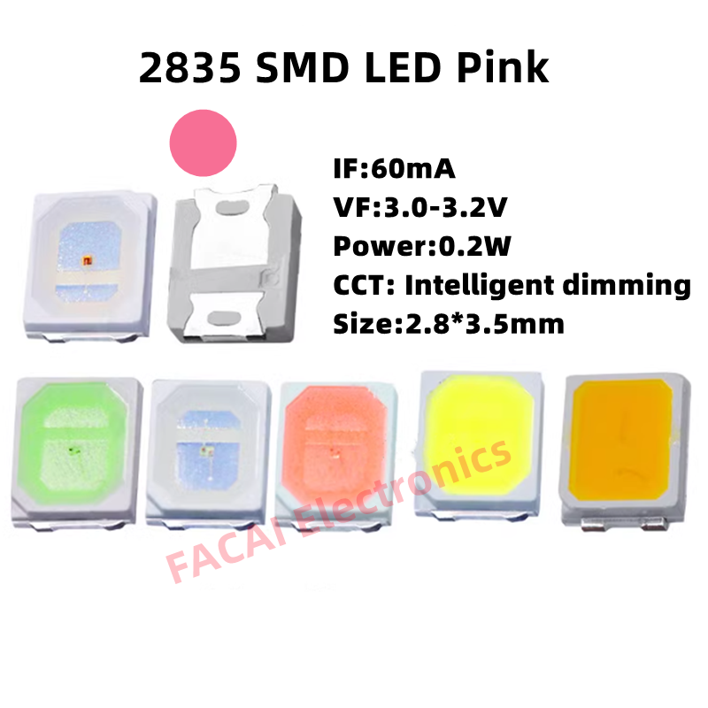 2835 SMD LED Red Yellow Green White Blue Orange Pink Ice Light Emitting Diode 100pcs/Lot: Red