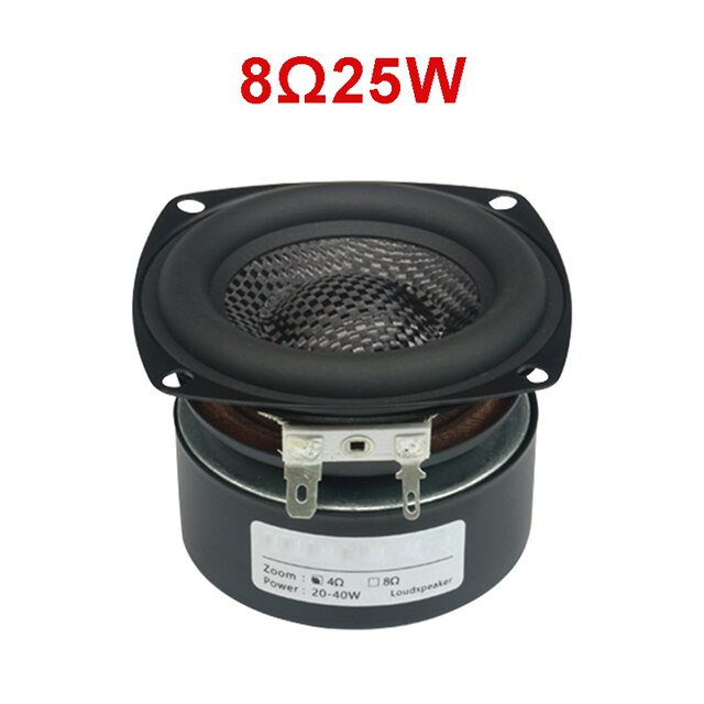 3 pulgadas altavoz Subwoofer 4Ohm 8Ohm Supergraves altavoz 25W Woofer de baja frecuencia de fibra de vidrio tejida cuenca altavoz Subwoofer de coche: 8Ohm-Square