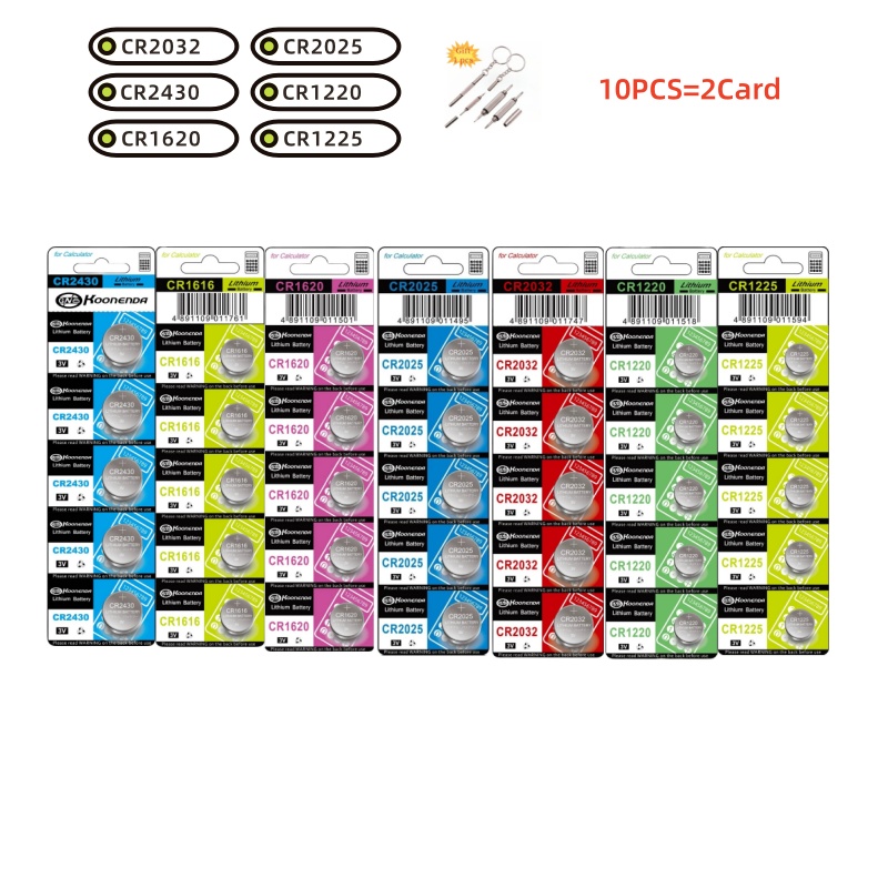 10 pçs bateria cr2032 cr2025 cr1220 cr1225 cr1616 cr1620 cr2430 célula moeda bateria de lítio para relógio brinquedos eletrônicos