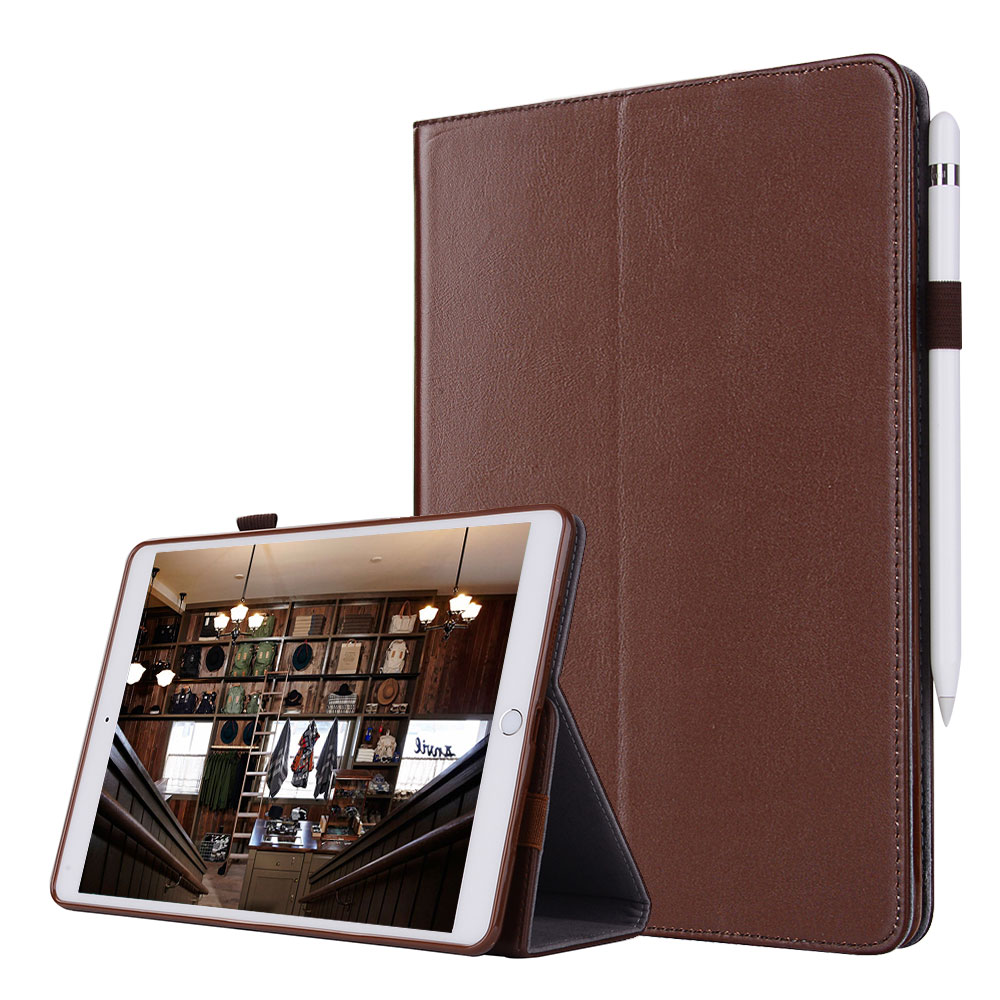 Voor iPad Pro 9.7/Air 1 2 Smart Flip Tablet Case Cover Luxe Lederen Folding Stand Case + Kaartsleuven + Potlood houder