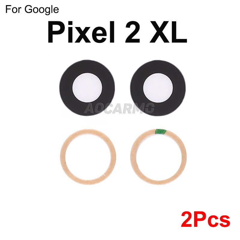 Aocarmo 2 stk / parti bagkameraobjektivglas med klæbemærkat udskiftningsdel til google pixel 2 / 2xl / 3 / 3xl: Til pixel 2xl