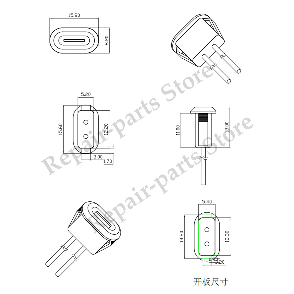 2 ~ 10PCS USB Typ-C Wasserdichte USB Stecker Direkte kompression weibliche basis Buchse Lade Interface Mit schweißen Draht