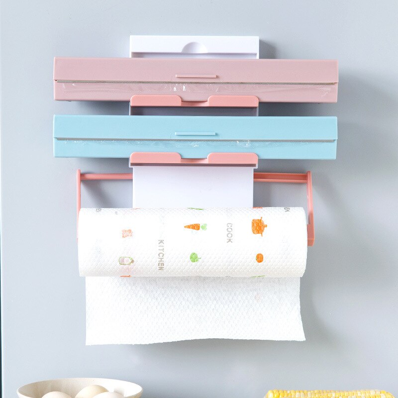 1 kpl yksinkertainen muovinen elintarvikekääre kalvo-annostelija muovinen keittiökelmu-annostelija säilöntäainekalvoleikkuri keittiötarvikkeet