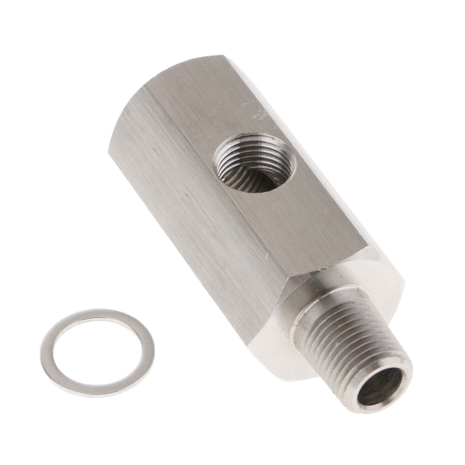 Oil Pressure Sensor Tee Adapter M12 x 1.5 to 1/8 NPT Port Turbo Supply Feed Line Gauge with 1/8 NPT Side Port Hose T