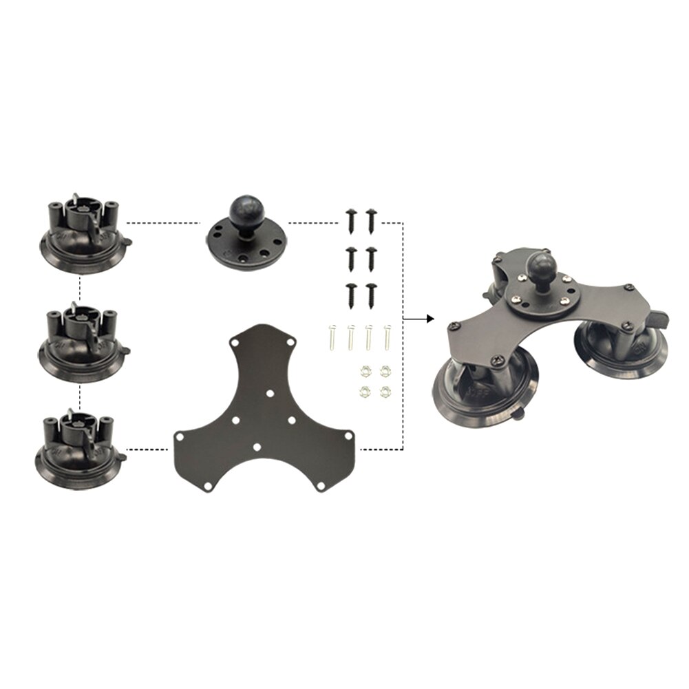 360 Degrees Rotation Car Interior Shockproof GPS Devices Bracket Flexible Accessories Stand Twist Lock Base Suction Cup Holder: 3