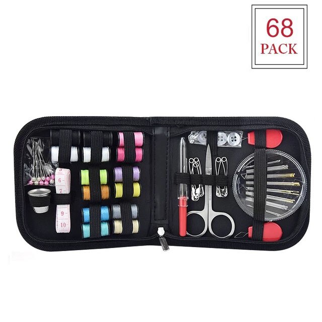 costurero Kits de costura 68-200 Uds Reparación de coser caja de mano aguja de patchwork hilo de costura bordado costura acessorios para costura: 68 PCS