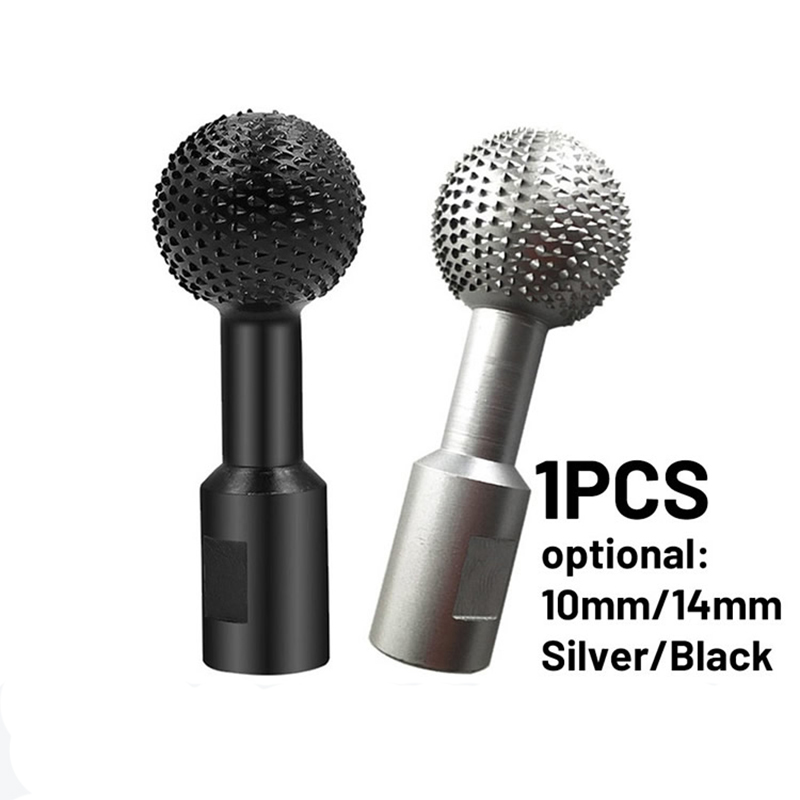 1Pcs Ball Gouge Spherical Spindles Shaped Wood Gouge 10/14MM Power Carving Attachment for Angle Grinder Wooden Carving Tool