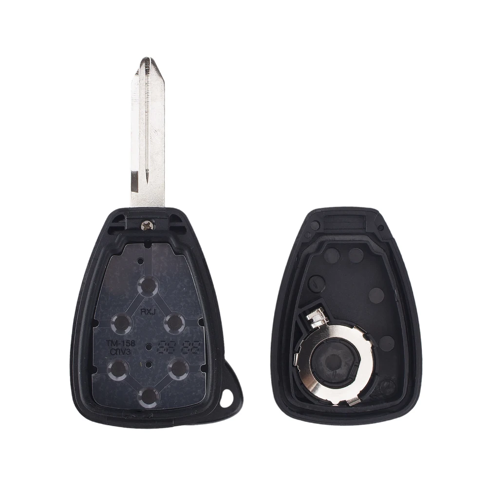 KEYYOU-carcasa para llave de coche, 2/3/4/5/6 botones para Chrysler Pacifica Aspen 300 Dodge RAM Caravan Jeep Commander Grand Cherokee: Rojo / 3 Botones