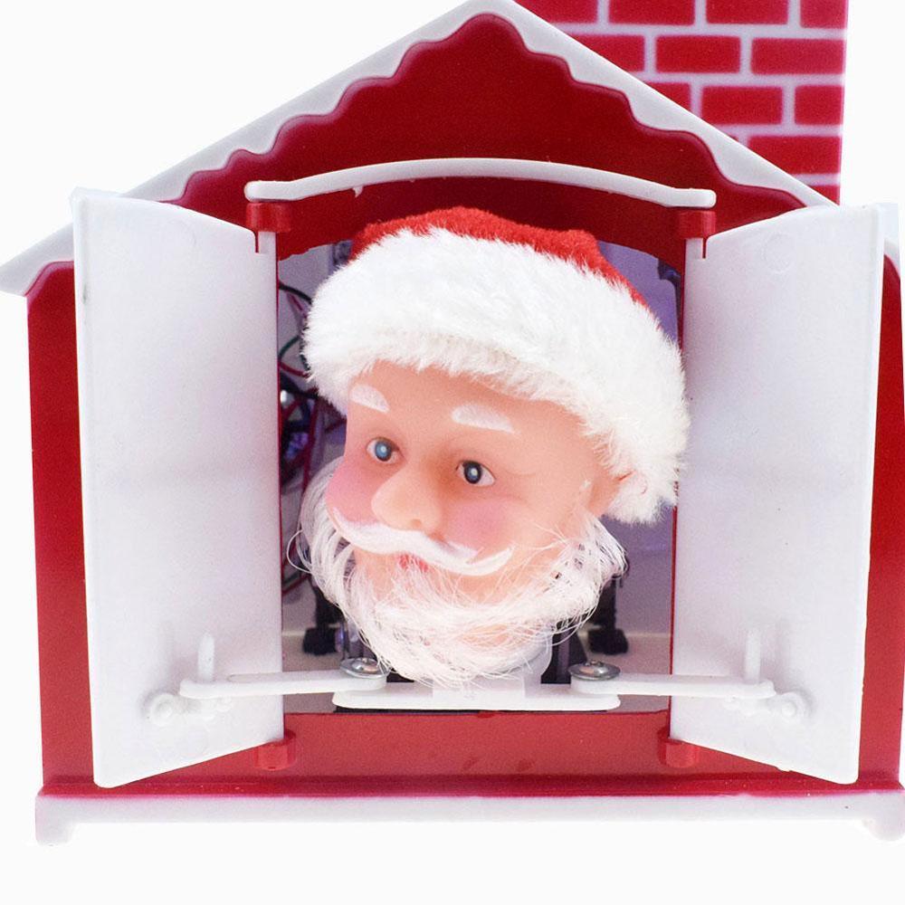Chimney Drilling House Santa Claus Doll Toy Electric Music Santa Claus Doll Christmas Xmas Music Toy Party Decor
