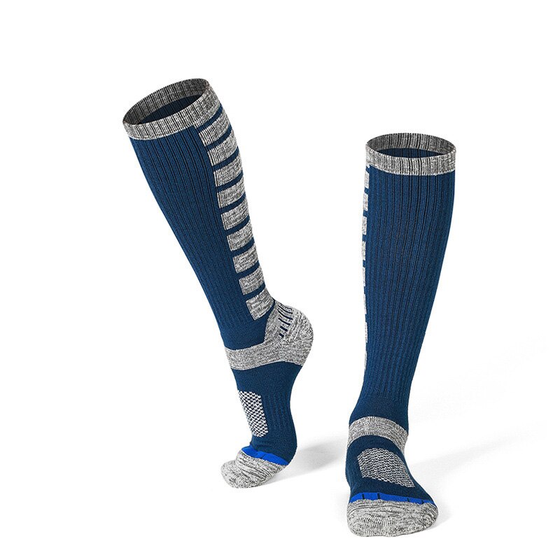 nouvelles chaussettes de ski laine ski sports chaussettes automne et hiver épais terry chaussettes chaudes: Navy blue L (39-43)