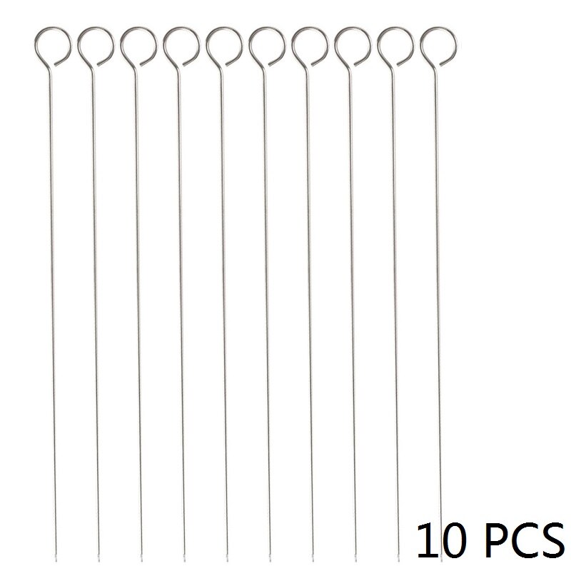 12.5'' 31.8cm Barbecue Sticks Metal BBQ Skewer Steel Flat BBQ Kebab Skewers Ring Handle Food Stickers BBQ Accessories 6/10/12pcs: 10 Pieces