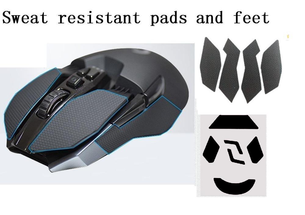 Para logitech g903 mouse anti-deslizamento fita elásticos apertos laterais refinados suor resistente almofadas/anti pasta de suor com um mouse pés