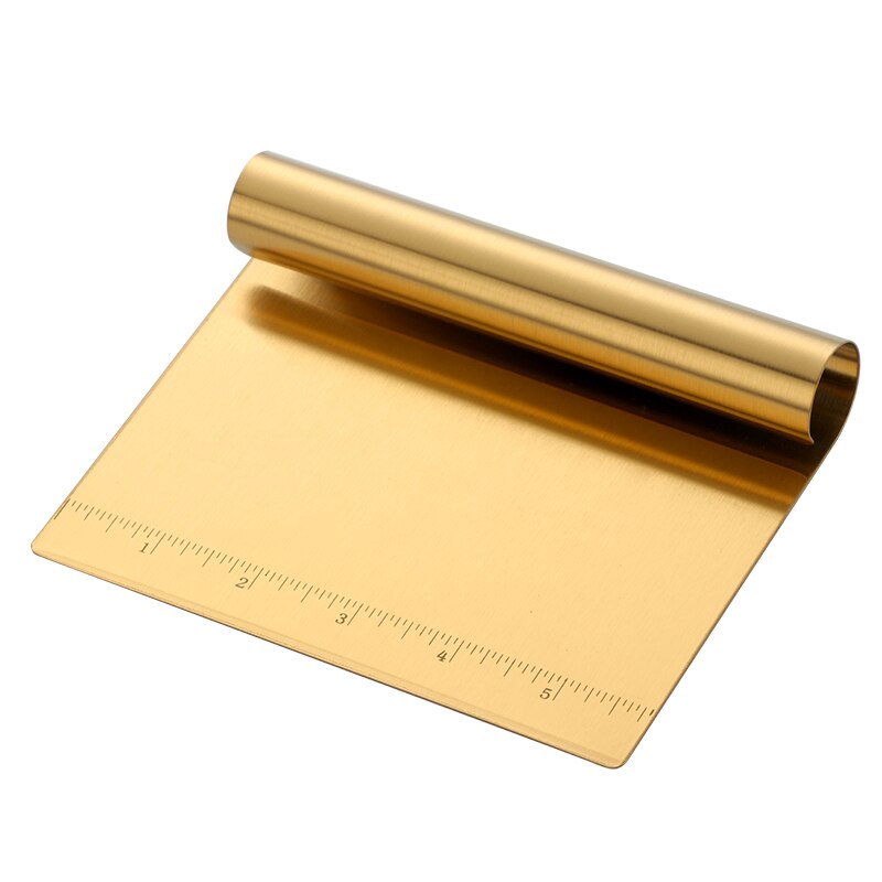 Cortador de masa de acero inoxidable, espátulas de pastelería, utensilios de cocina para cortar pasteles, pan dorado, Pizza, 1/2 Uds.: Gold / 1pcs