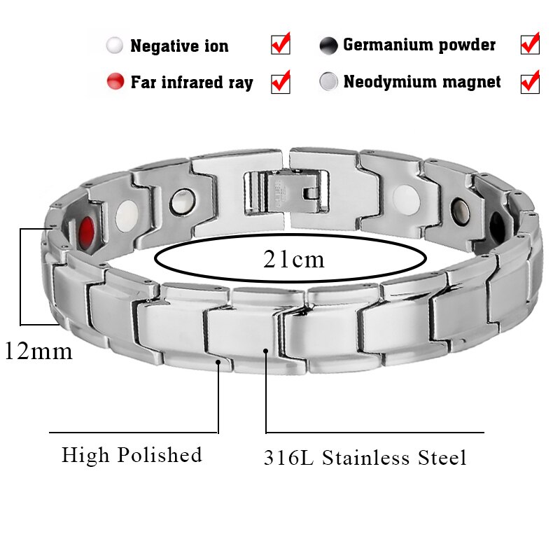 Petite grenouille directe couleur argent Bracelet de beauté magnétique pour hommes aimants Bracelet de chaîne de breloques Bracelet bijoux