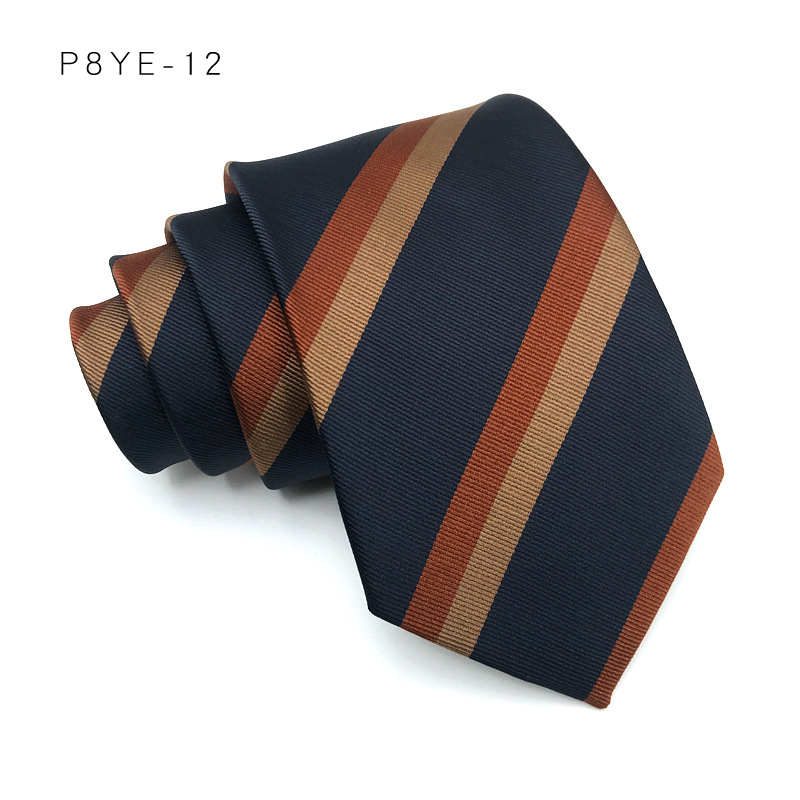Corbata de lujo de 8CM para hombre, corbatas a rayas para hombre, novio, padrino de boda, corbata tejida de Jacquard, accesorios formales para de negocios: Azul cielo