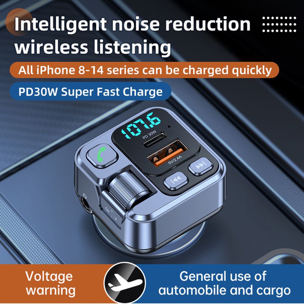 Receptor Bluetooth para coche, lectura de disco Usb U Pd20W, carga rápida, pantalla Digital, adaptador de teléfono móvil para coche, transmisor Fm para teléfonos móviles