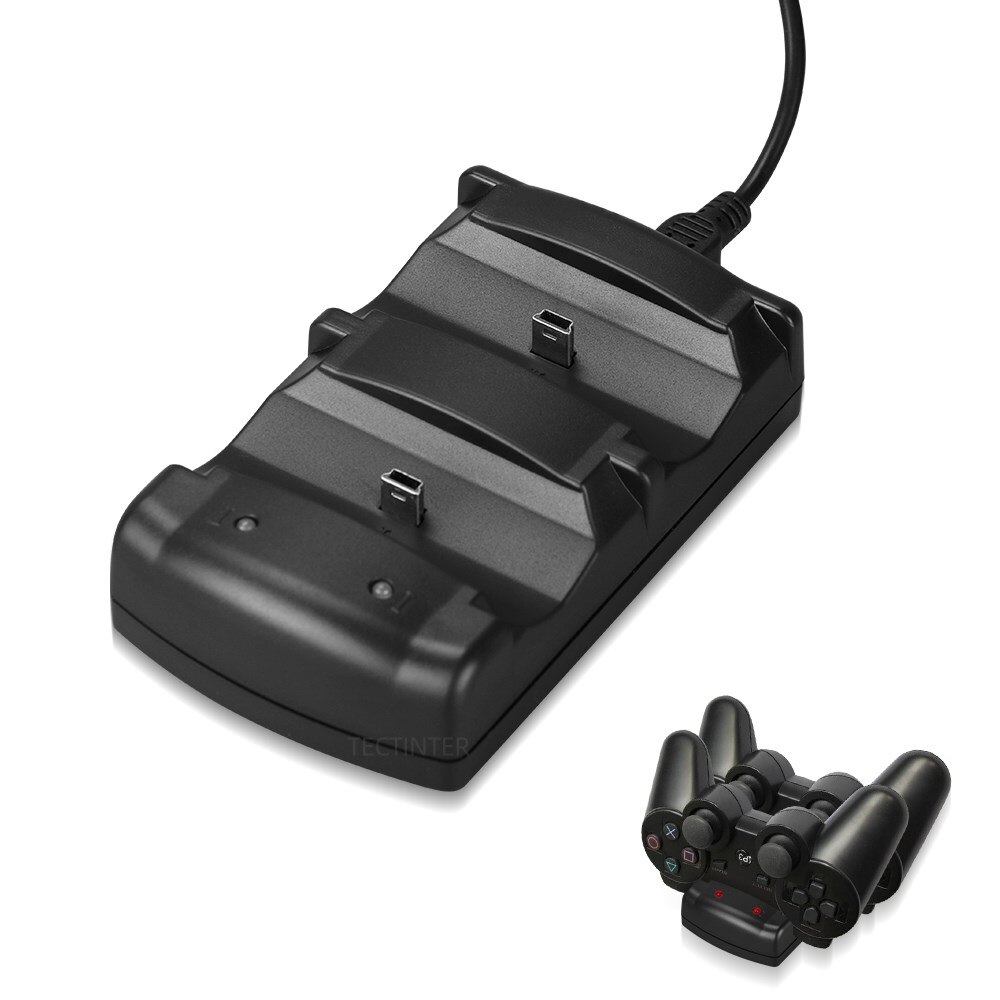 Dual Laders Usb Dual Charging Aangedreven Dock Charger Voor Playstation 3 Voor Sony Voor PS3 Controller Navigatie