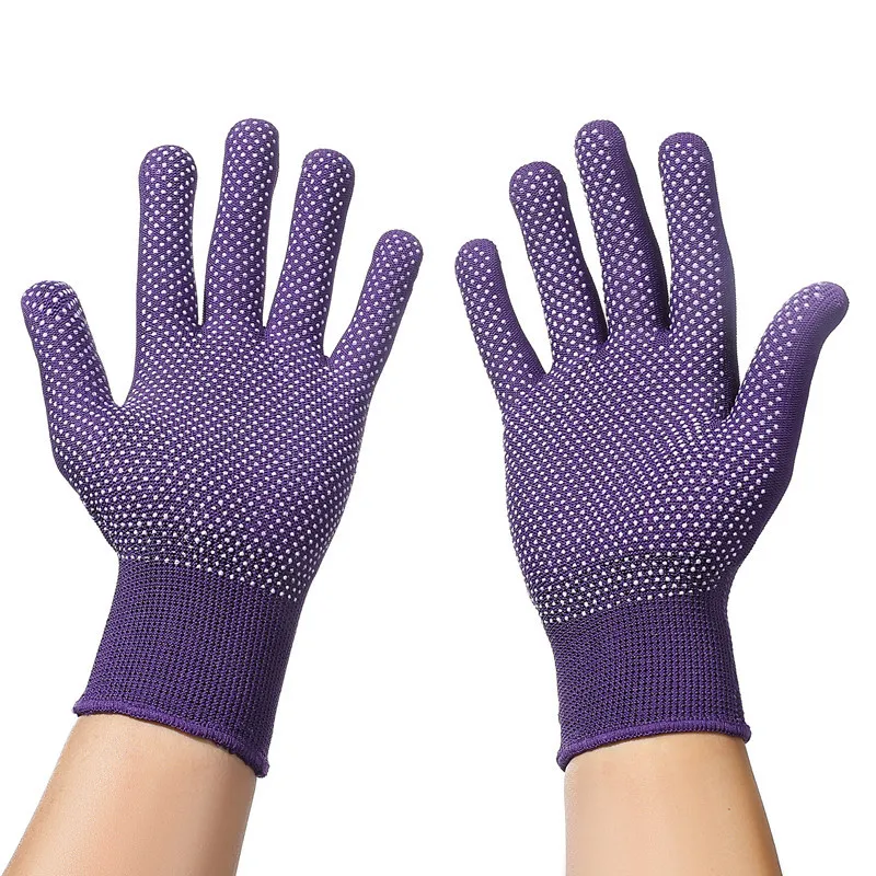 dubbelzijdige stijltang Curling Tong Kappers Hittebestendige Anti-Brandwonden Vingerhandschoenen Kapsalon Gereedschap: Paars