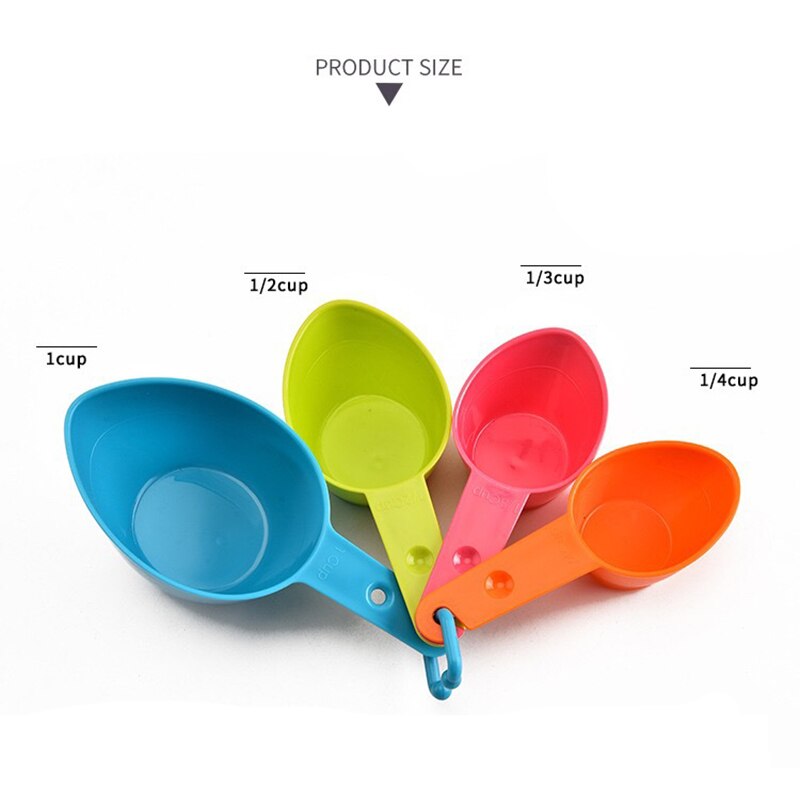 4 Pcs/5Pcs Set Plastic Baking Measuring Cups Measuring Spoon Kitchen Tools For Baking Coffee Tea Sugar Liquid Measuring Set