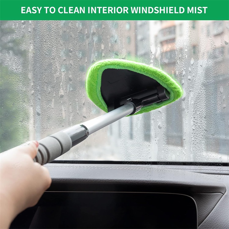 Bilruderbørstesæt mikrofiber forrude rengøringsværktøj auto interiør glasvask visker lang håndtag rengøringsbørste